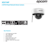 Camera IP WiFi Dome 2 MP / 98 ft IR EXIR / MicroSD / H.265+ / IP66 Built-in mic