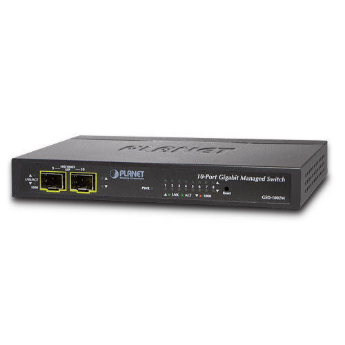 Planet Networking GSD-1002M 8-Port 10/100/1000Mbps + 2-Port 100/1000X SFP Managed Switch