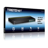 TrendNet TPE-TG160g 16-Port Gigabit PoE+ Switch (250W)