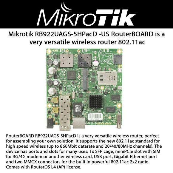 Mikrotik RB922UAGS-5HPacD-US Mikrotik 802.11ac 2x2 Gbit SFP